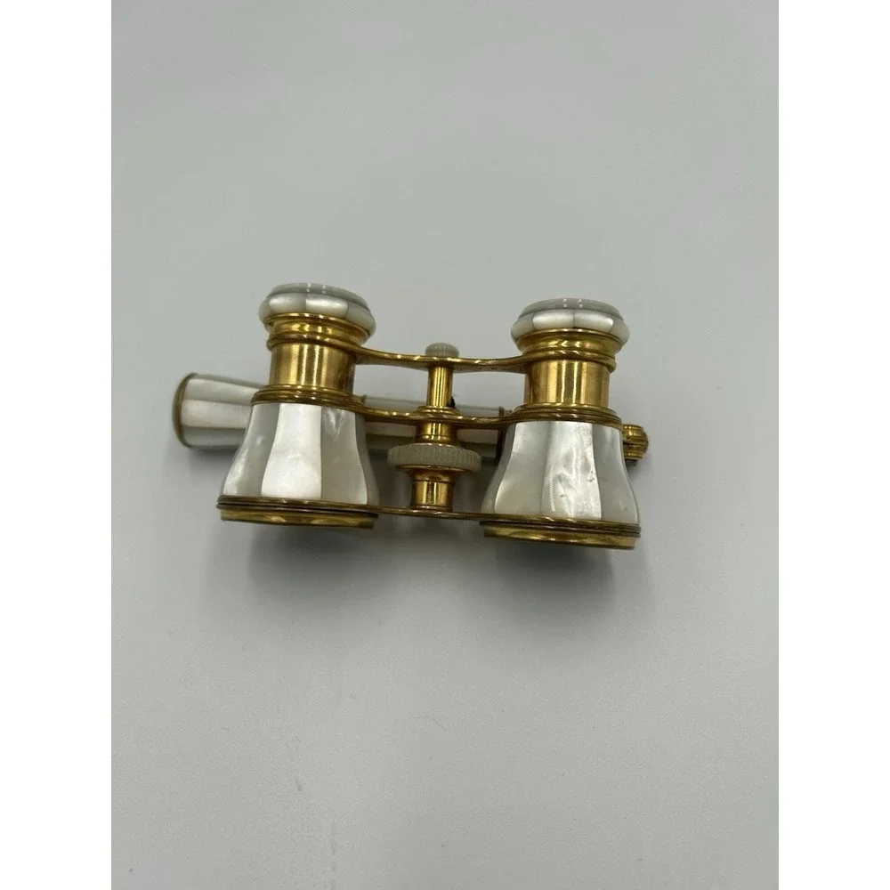 Lemaire Fils Paris Antique Opera Glasses Mother of Pearl Handle Gold Tone